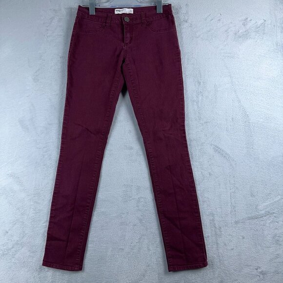 RSQ Miami Jegging Jeans Low Rise Five Design Pockets Womens Maroon Size 7R - Picture 1 of 11